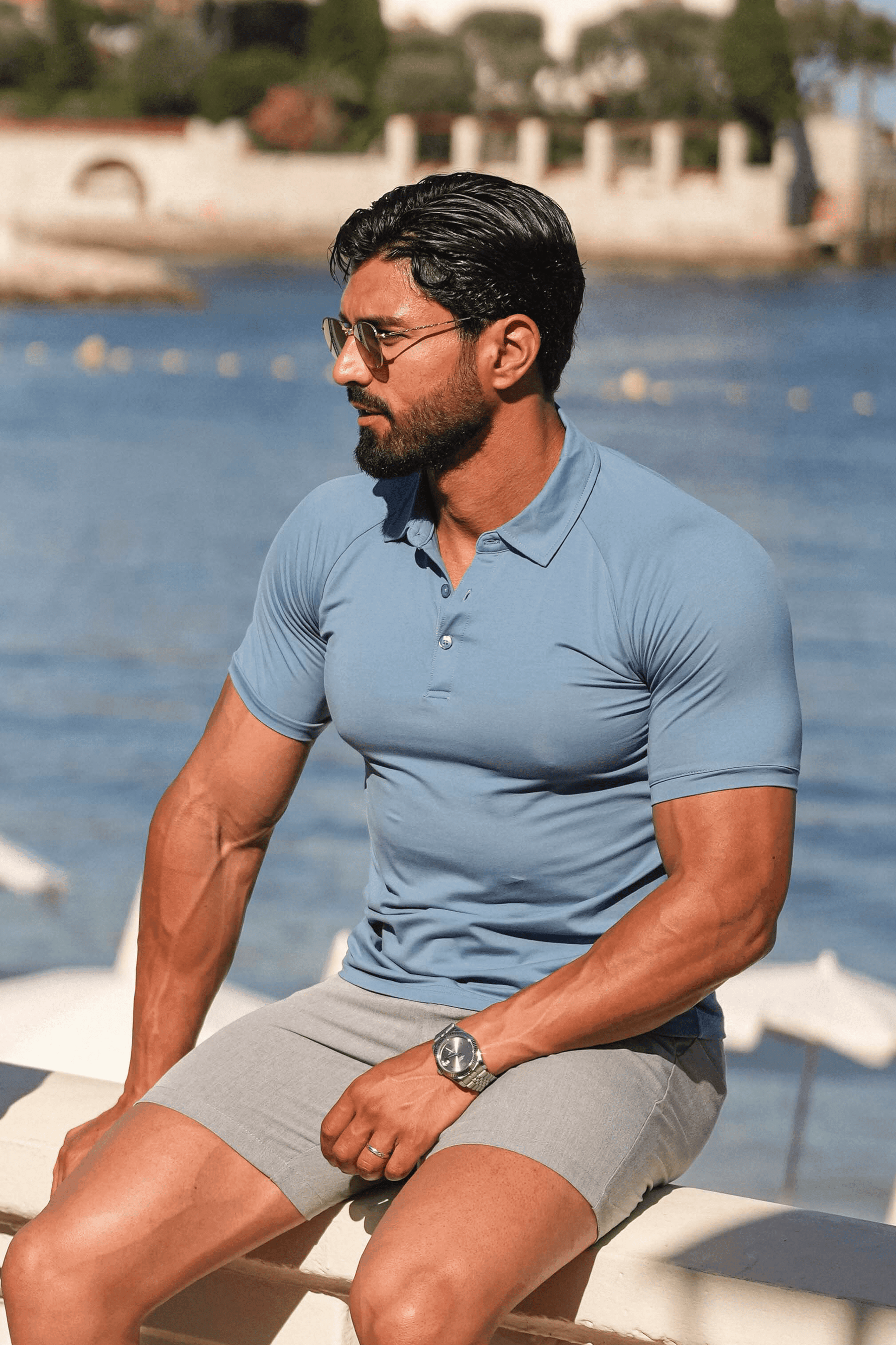 Camisa Polo Masculina Alvo Club Amalfi Azul