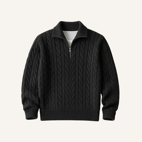 Suéter Masculino de Tricô Gola Alta Meio Zíper Fontaine